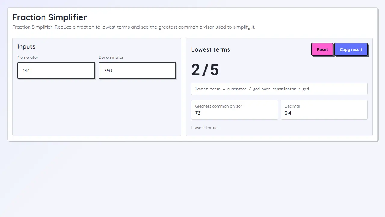 Fraction Simplifier teaser image
