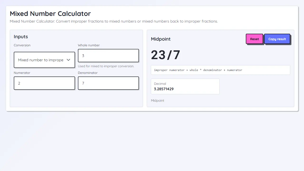Mixed Number Calculator teaser image