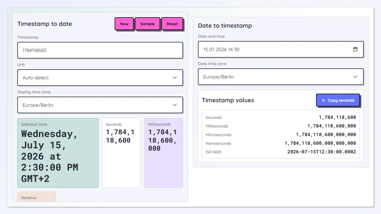 Unix Timestamp Converter teaser image
